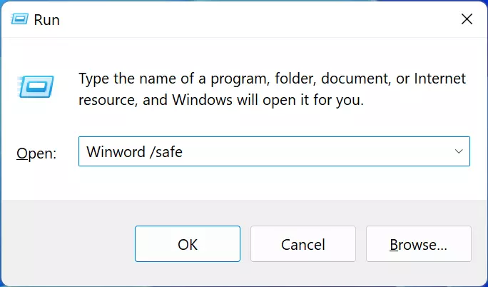 Word won’t start: Launch safe mode