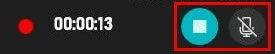 Screen recorder in Windows 10: buttons to stop recording video and audio