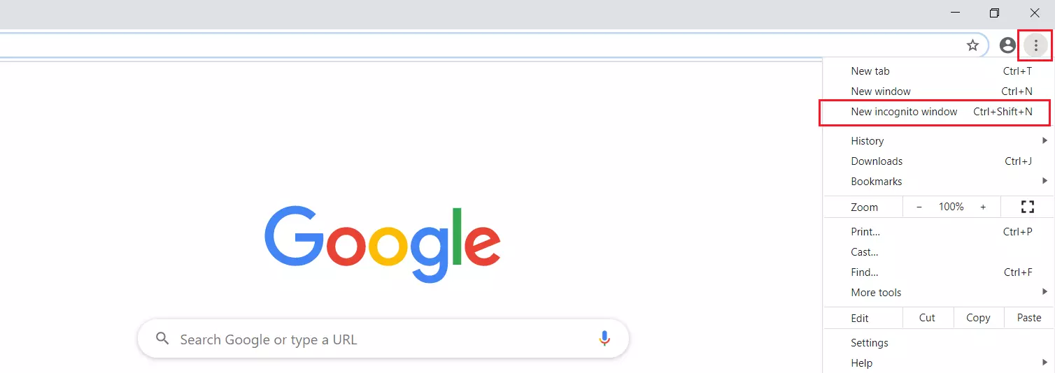 Menu button in Google Chrome