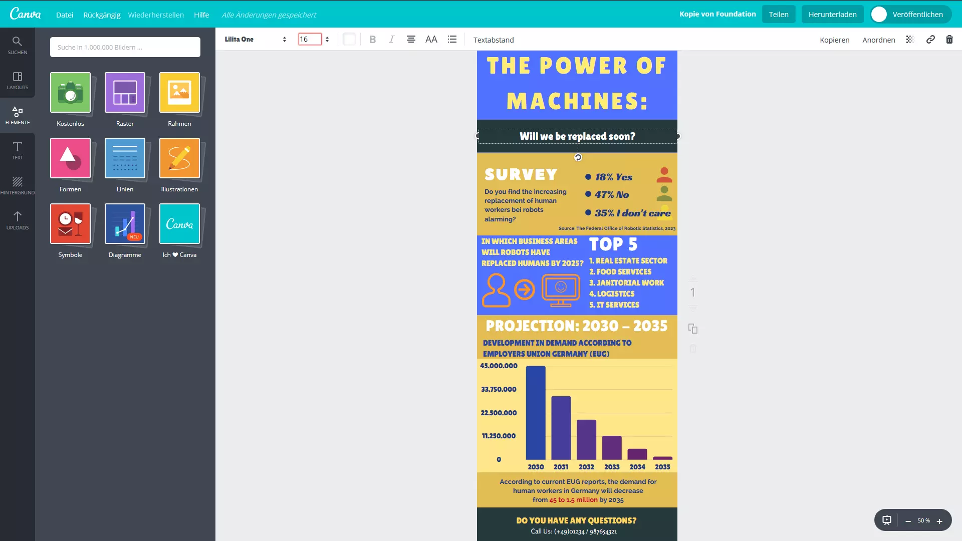 user interface of Canva with various databases