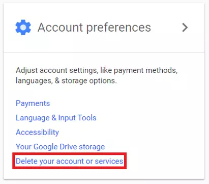 Delete a Google service or your entire account