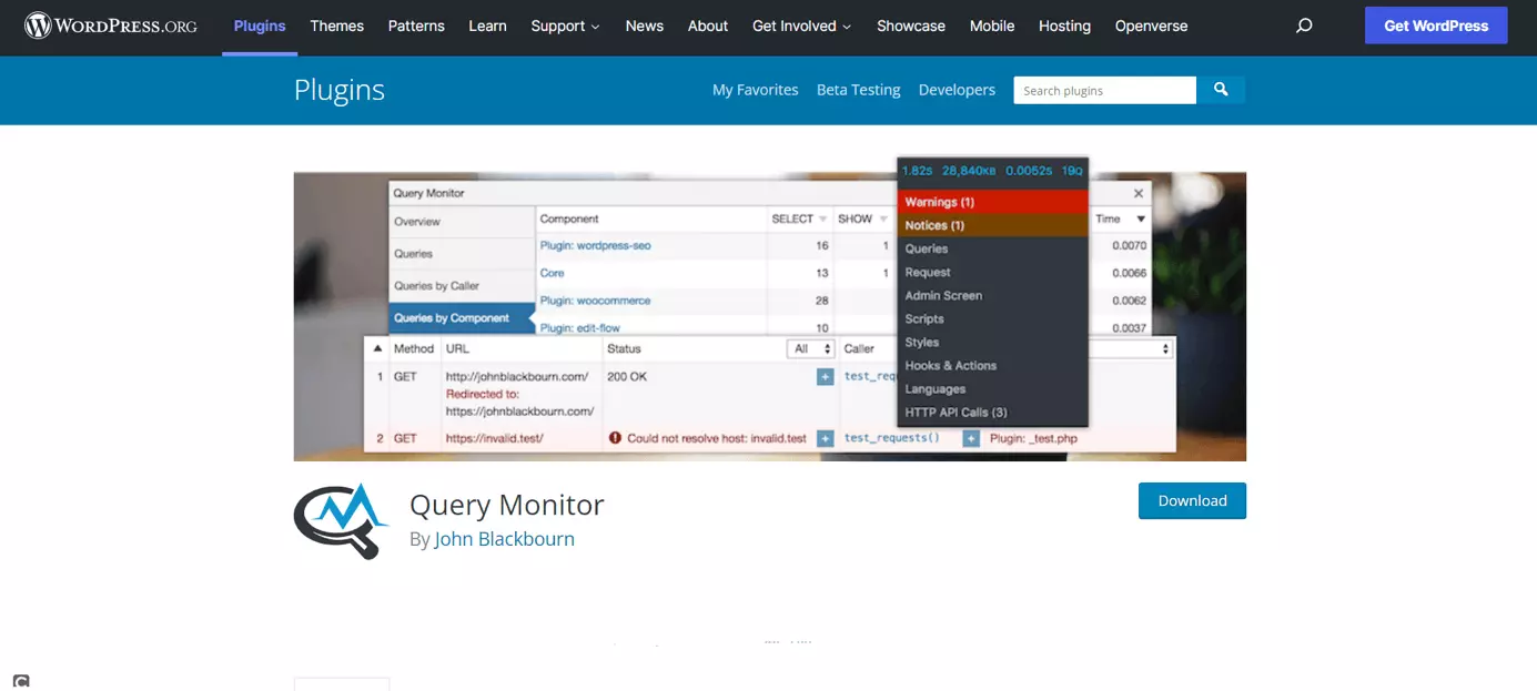 Developer plugin Query Monitor