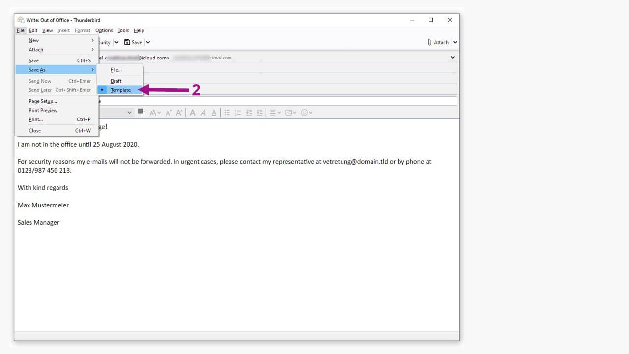 Thunderbird: setting up an out-of-office message in Mozilla's email program  - IONOS