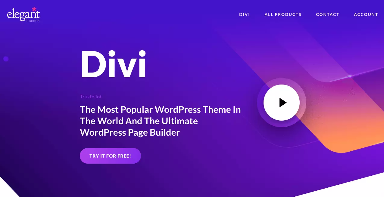 Página web del page builder Divi de elegant themes