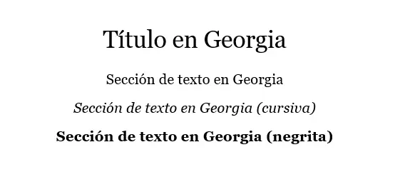 Ejemplo de texto para Georgia