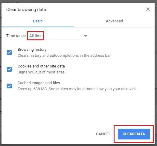 Borrar los datos del navegador de Google Chrome