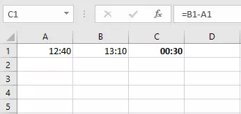 Ejemplo de cómo se restan horas en Excel