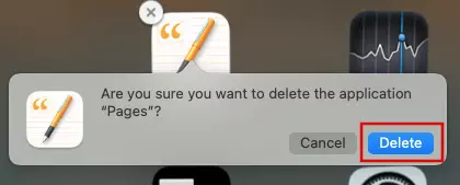 Cuadro de eliminación de una app en Mac