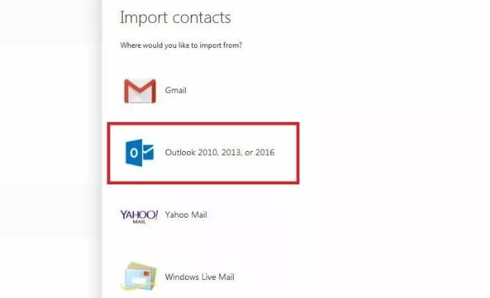 Outlook: importar contactos desde la web