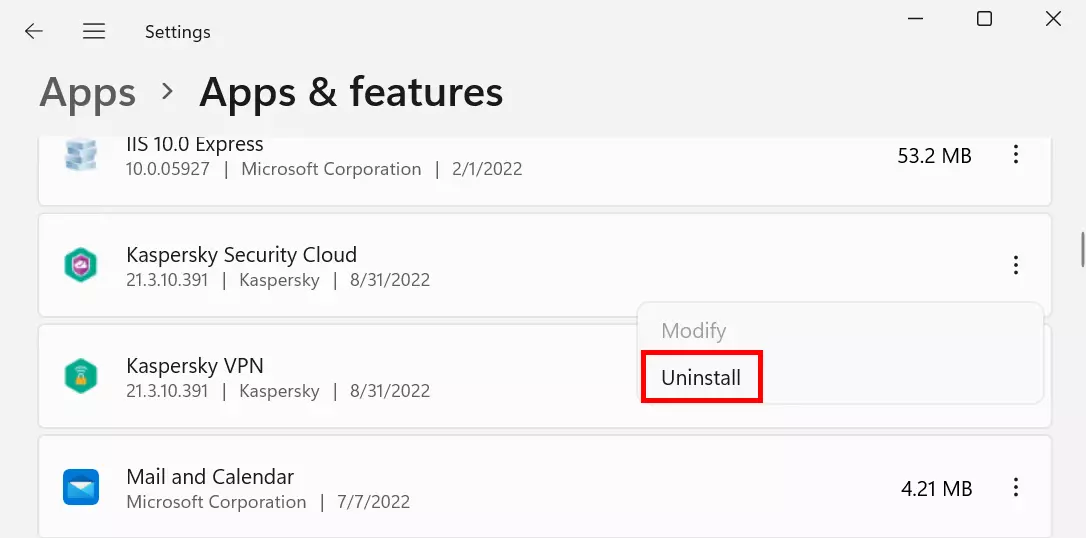 Captura de la configuración de Windows