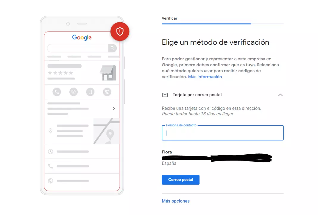 Registrarse en Google My Business: confirmar la identidad