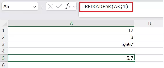 Excel: función REDONDEAR