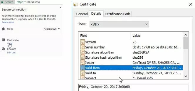 Comprobar la validez del certificado en Chrome