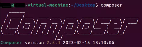 La terminal después de ejecutar el comando “composer”