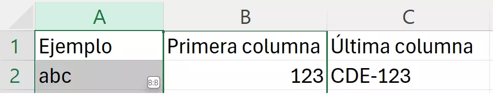 Excel: desplazar columna