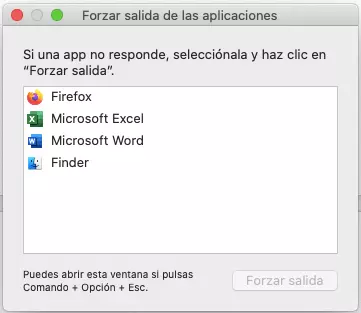 Administrador de tareas en Mac