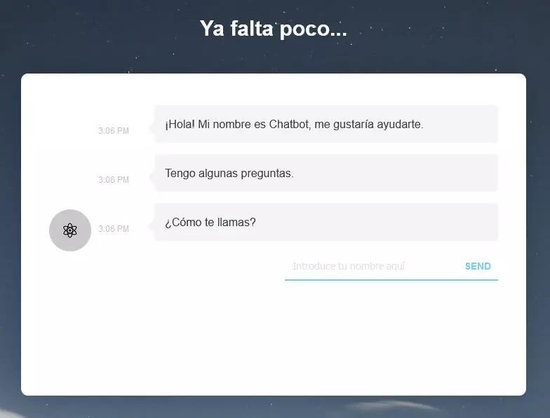 Sitio web en construcción con chatbot