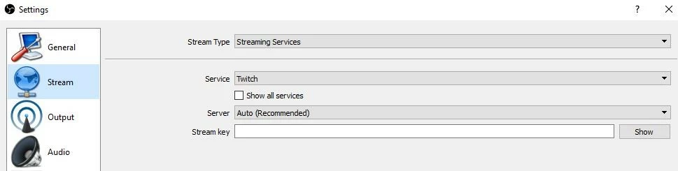 OBS Studio: menú de configuración