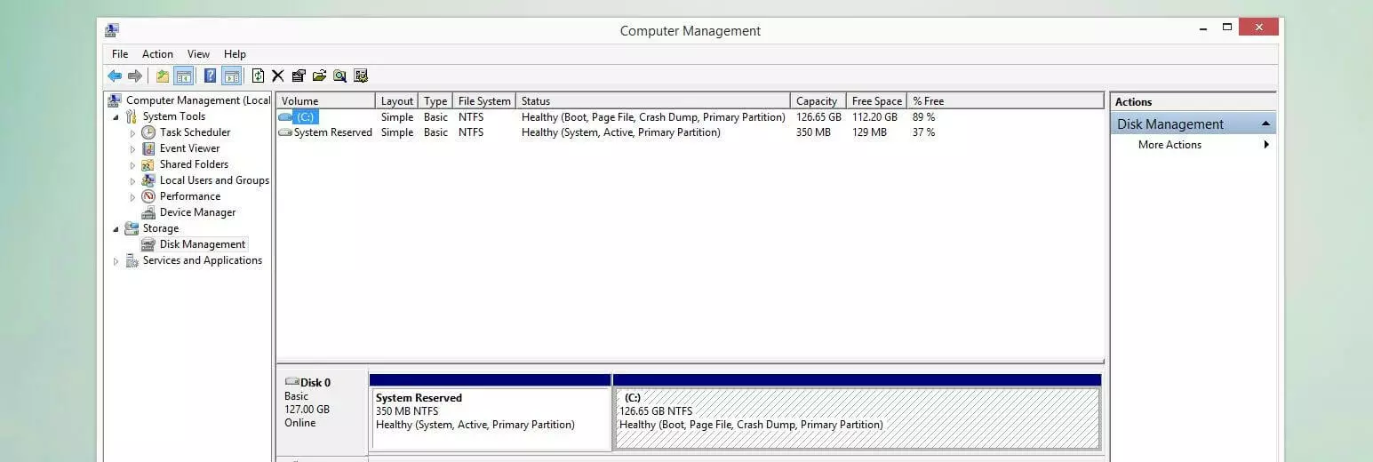 Menú «Administración de equipos» de Windows 10