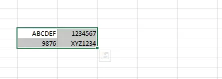 Excel: pegar la zona de celdas recortada