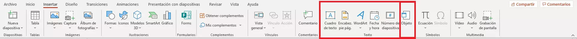 PowerPoint: insertar objeto 