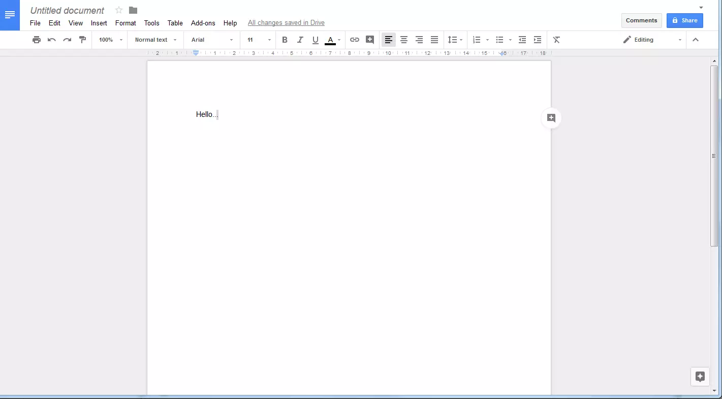 Captura de pantalla de Google Docs