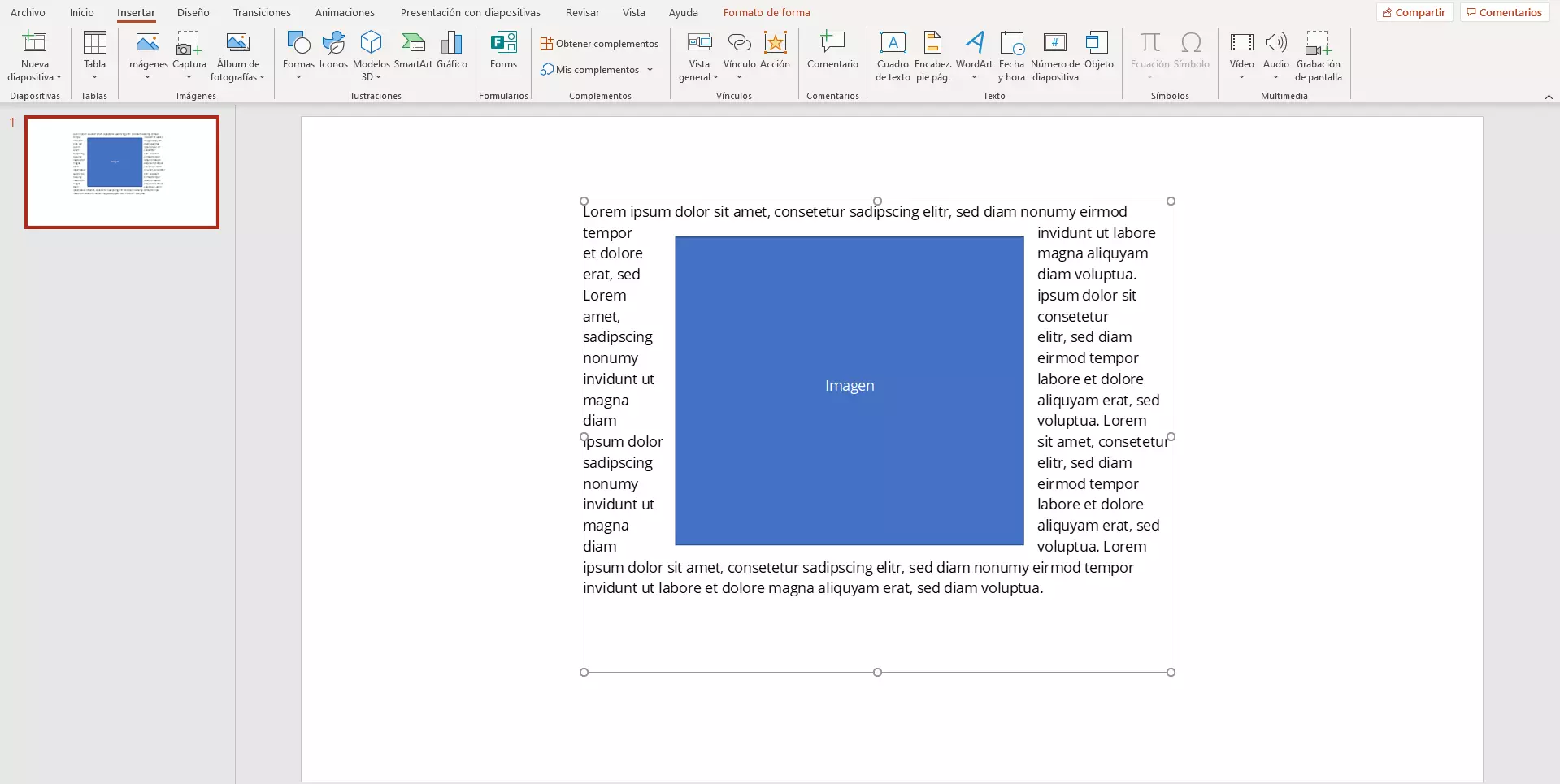 PowerPoint: colocar texto alrededor de imagen 