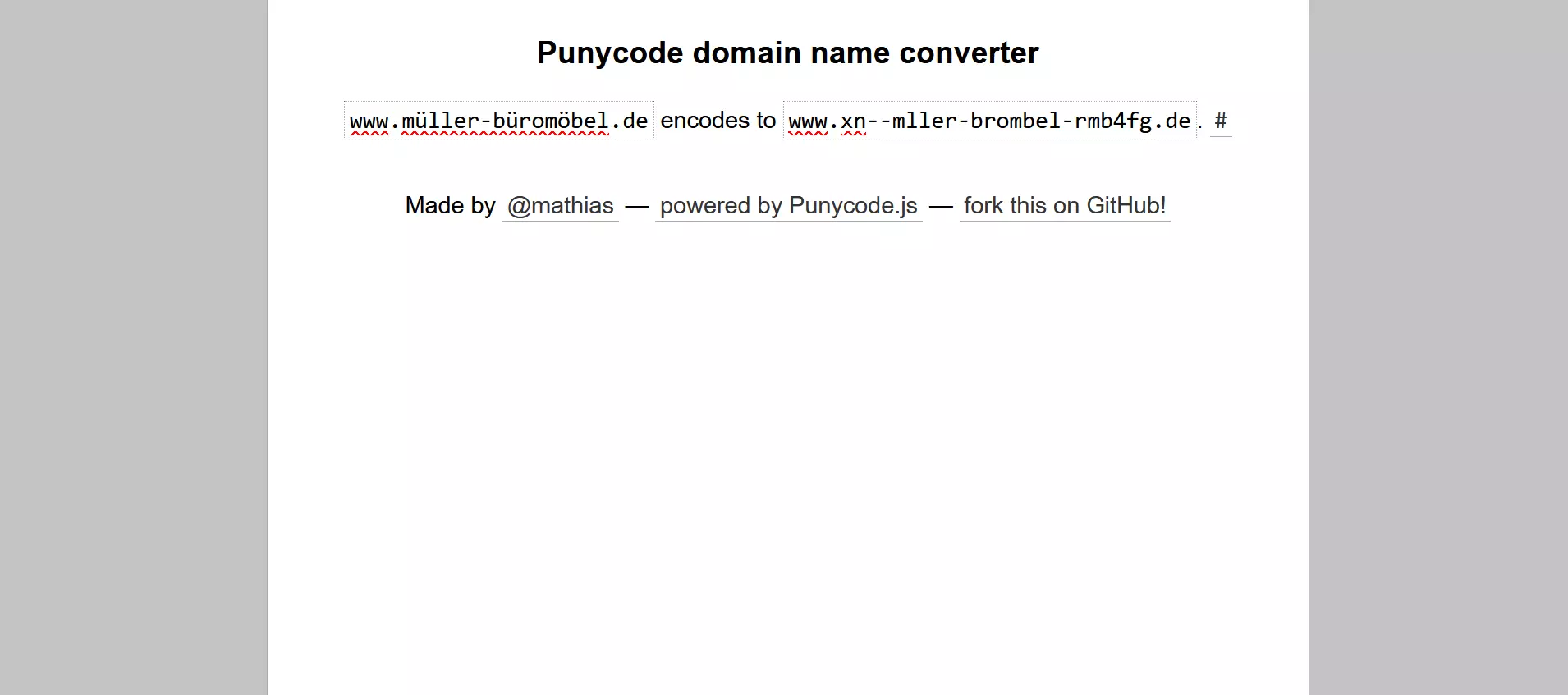 Punycode converter de Mathias Bynens basado en punycode.js