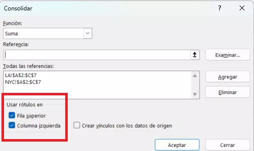 Añade la referencia a “Todas las referencias”