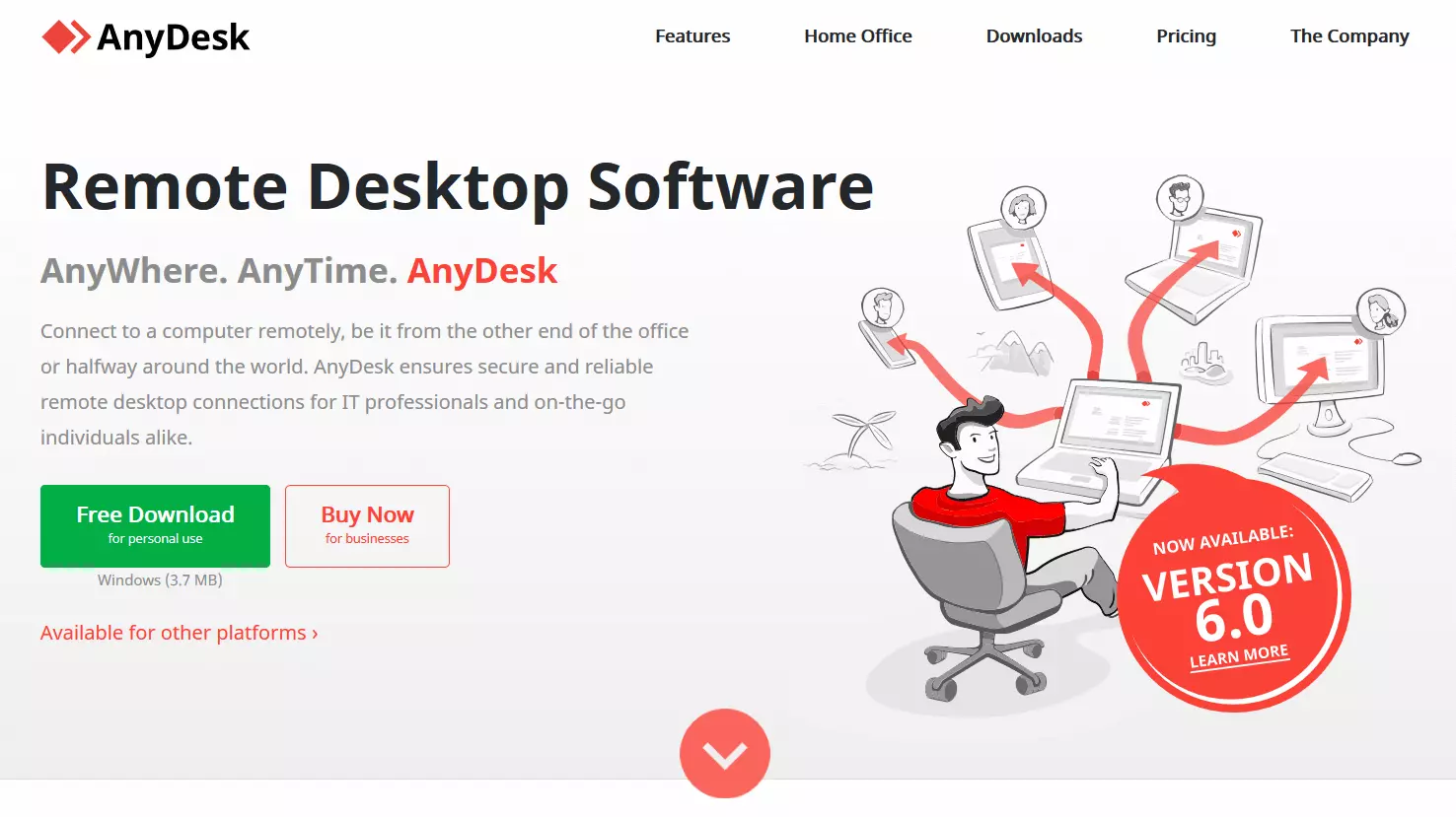 Página web de AnyDesk