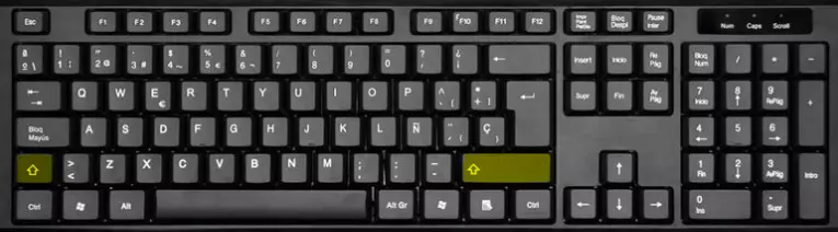 Teclado: ubicación de las teclas Mayús