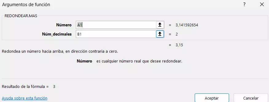Excel: REDONDEAR.MAS