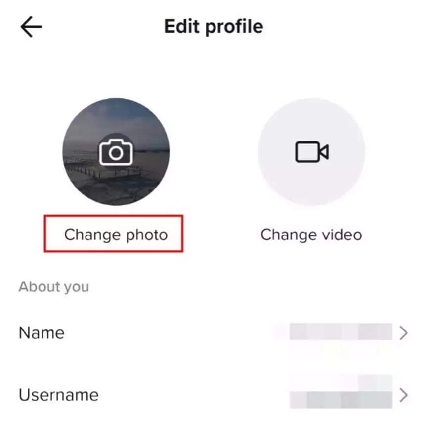 Cambiar foto de perfil de TikTok