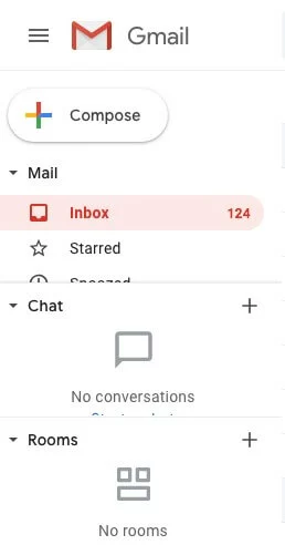 Gmail con vista previa de Google Chat