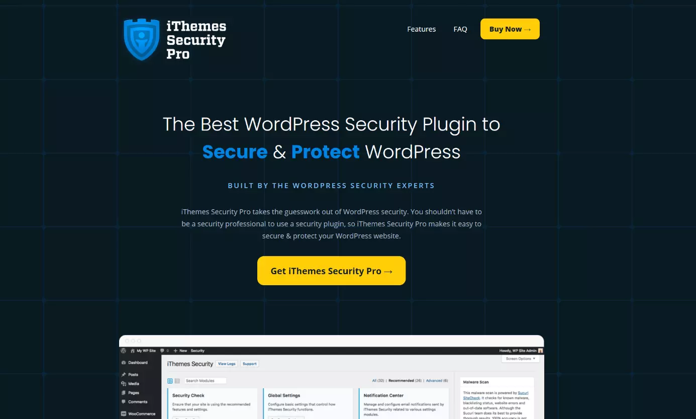 Site do plugin para WordPress iThemes Security Pro