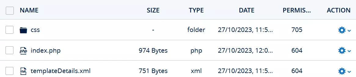 Estrutura de pastas do novo template Joomla