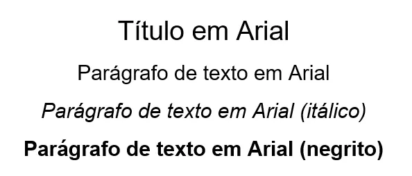 Exemplo de texto com Arial