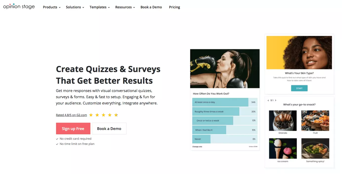 Captura de tela do site oficial do plugin de pesquisa WordPress Poll, Survey and Quiz