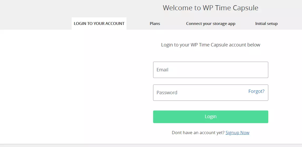 WP Time Capsule no back-end do WordPress