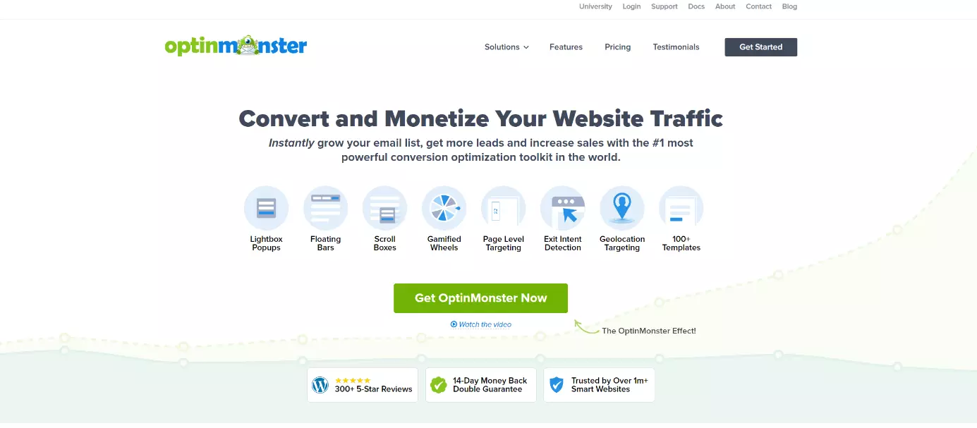 Site do plugin para WordPress OptinMonster