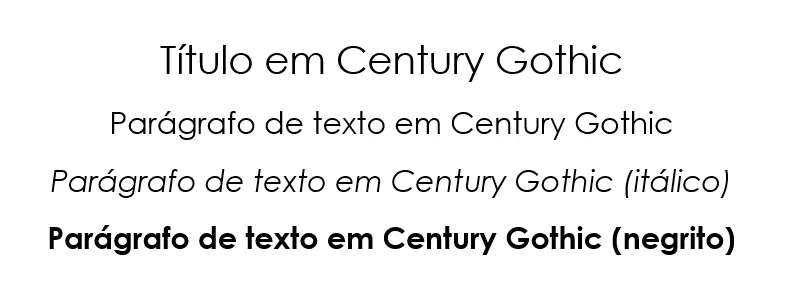 Exemplo de texto com Century Gothic