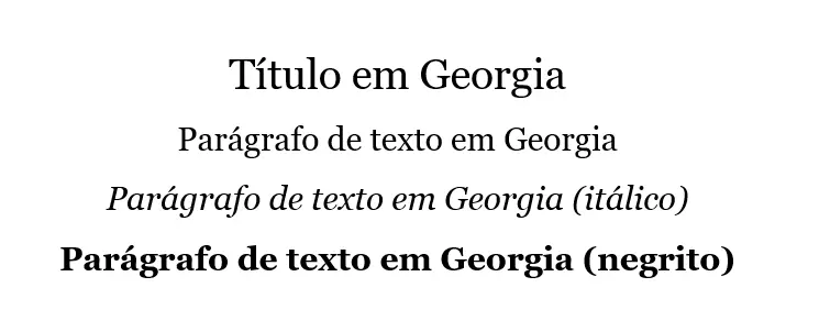 Exemplo de texto com Georgia