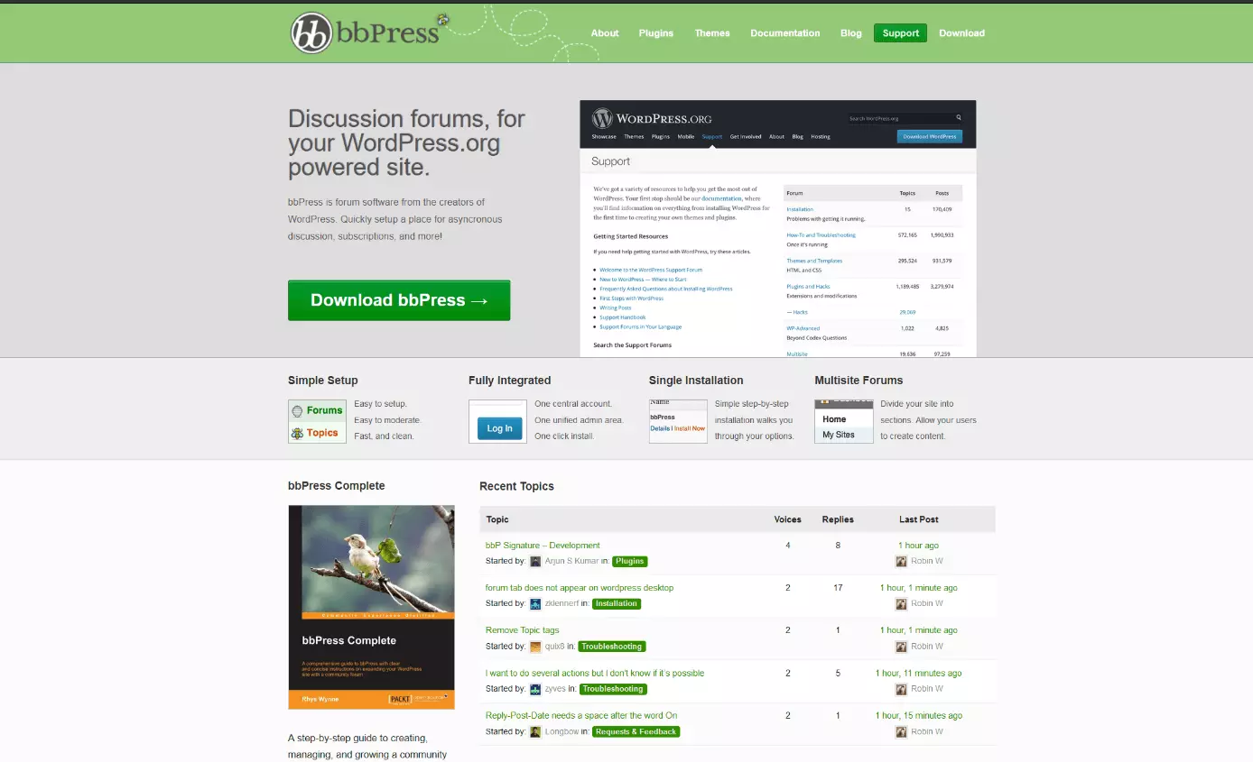 Site do plugin para WordPress bbPress