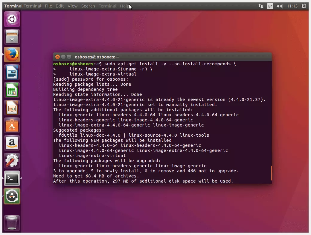 Instalação de pacotes no terminal do Ubuntu