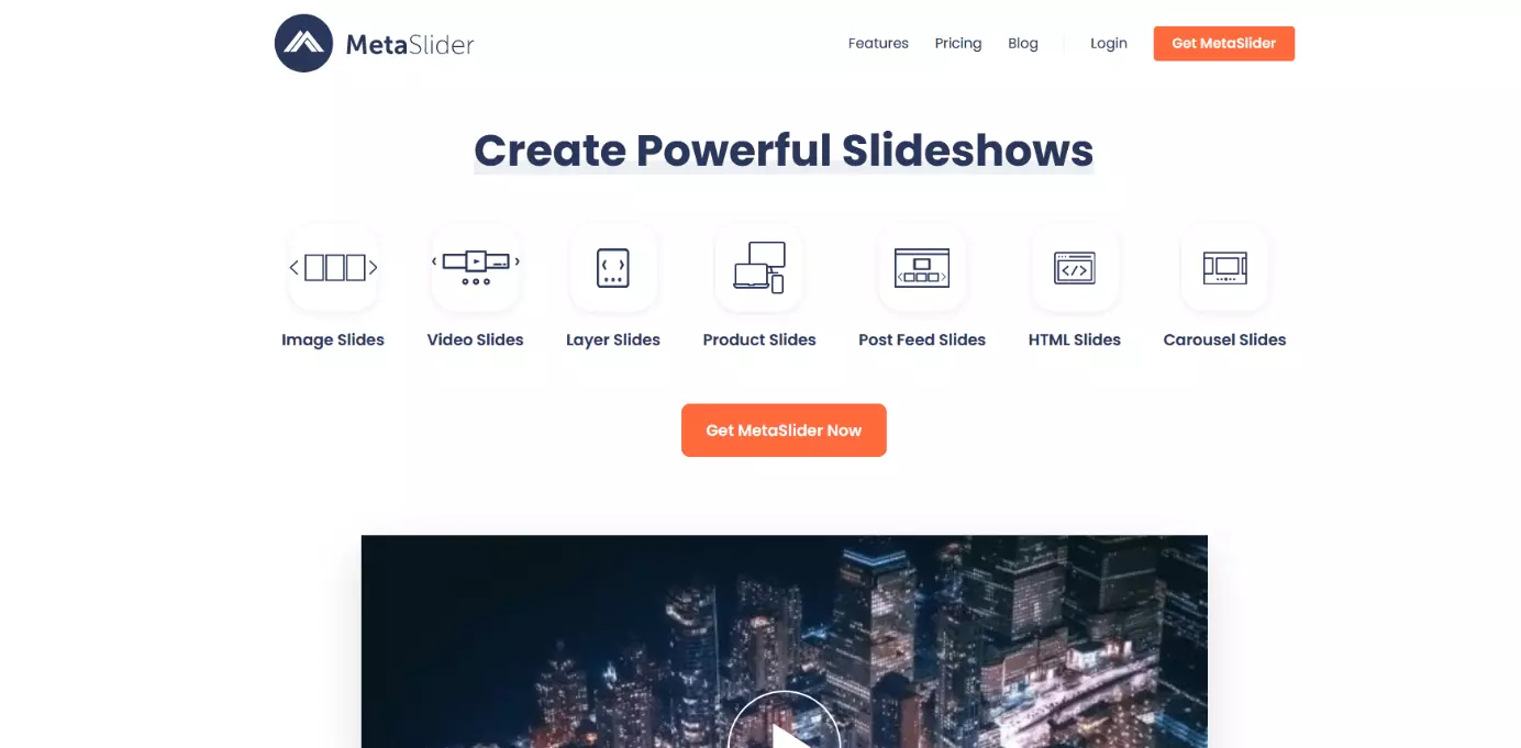 Site do plugin para WordPress Slider, Gallery and Carousel by MetaSlider