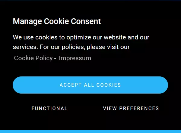 Banner de cookies do plugin Complianz