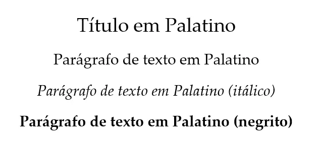 Exemplo de texto com Palatino