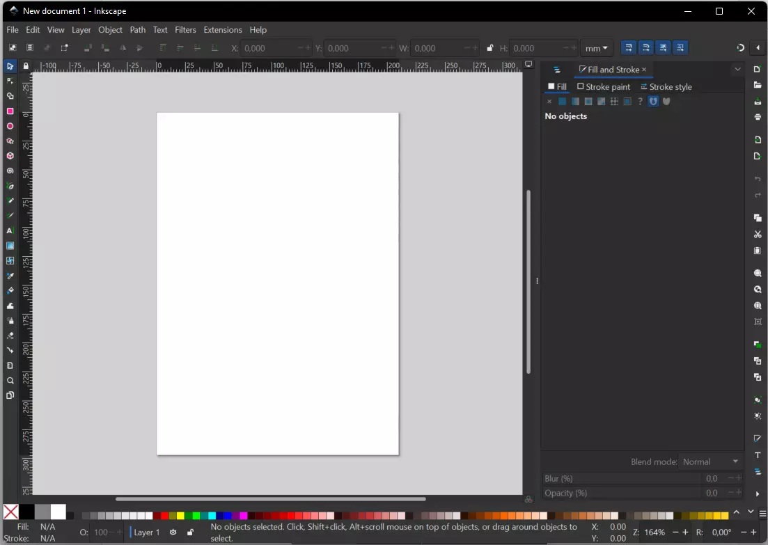 Interface de usuário do Inkscape