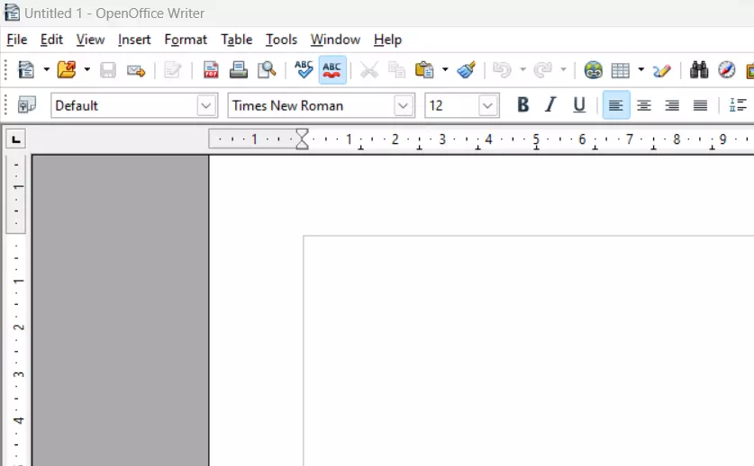 Tela do Apache OpenOffice Writer