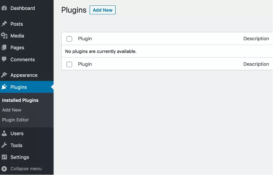 Instale novo plugin WordPress